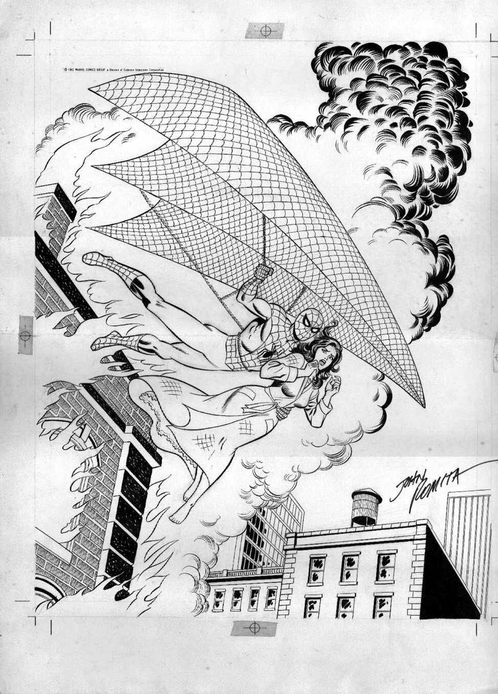JOHN ROMITA SR - Amazing Spiderman 3-up Poster Art, Spidey saves MJ twin? 1982