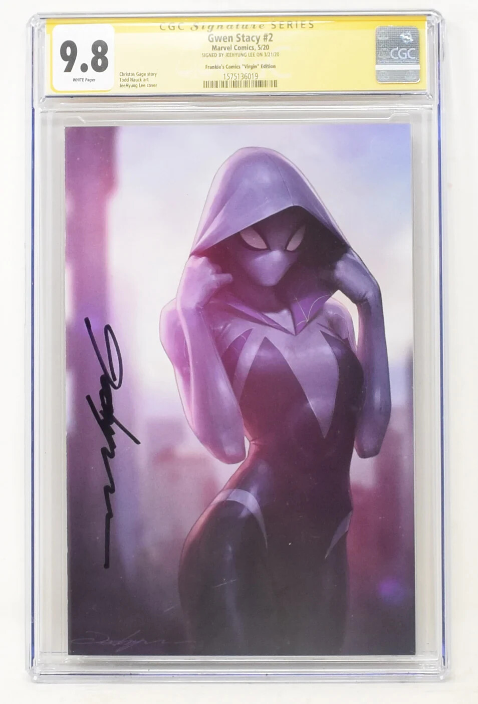 Jeehyung Lee Signed Autographed MASKED Gwen Stacy #2 Virgin Variant CGC 9.8
