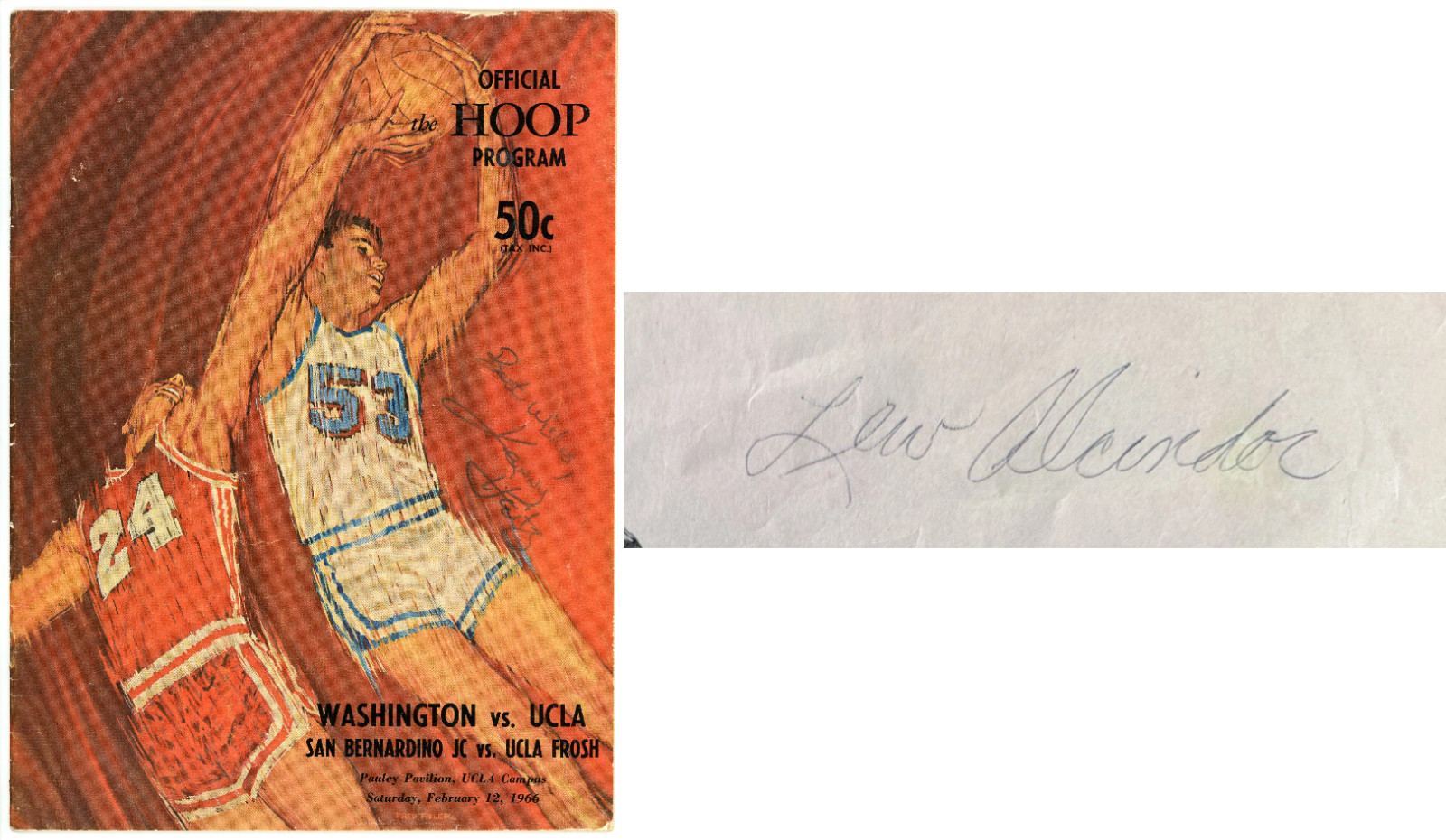 Lew Alcindor ~ Signed Autographed 1950's UCLA Auto Kareem Abdul-Jabbar ~ JSA LOA Lew Alcindor ~ Signed Autographed 1950's UCLA Auto Kareem Abdul-Jabbar ~ JSA LOA