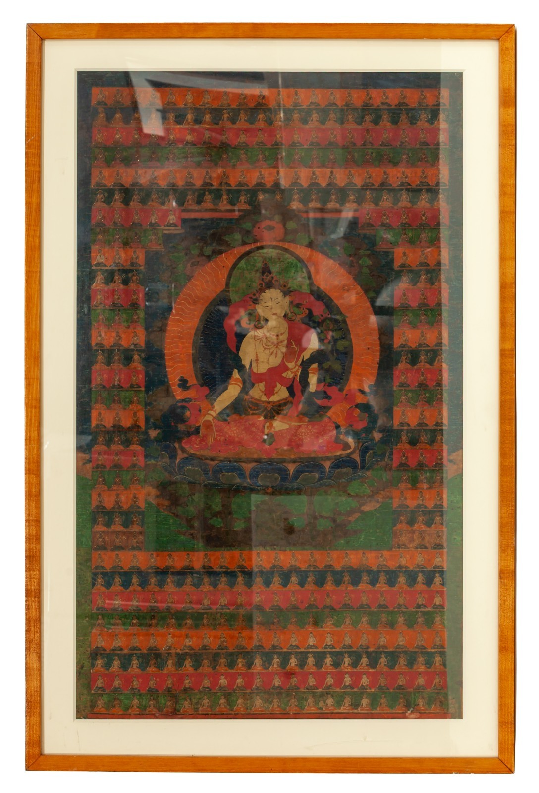 Sita Tara Distemper and Gold on Cloth Thangka Central Tibet 18th Century Jucker