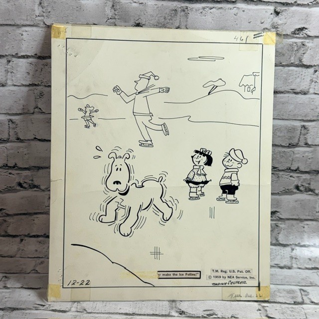 Nadine Seltzer Hand Drawn Comic Strip Sweetie Pie 1959 Sketch Ice Follies Vtg Nadine Seltzer Hand Drawn Comic Strip Sweetie Pie 1959 Sketch Ice Follies Vtg