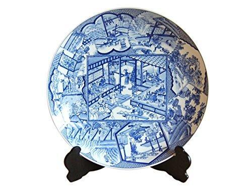 Japan Arita ware art Edo period craftsman map 18 in big plate with box JP a988 