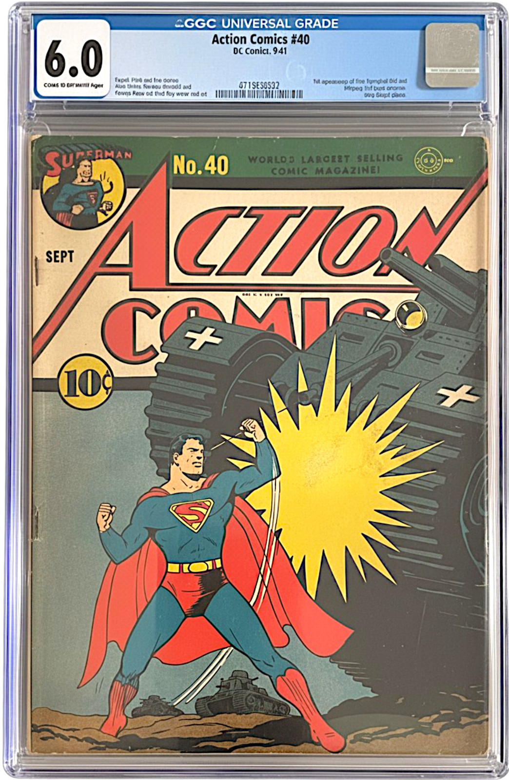 Action Comics 40 CGC 6.0 CR/OW 1949 1st Appearance Star Spangled Kid
