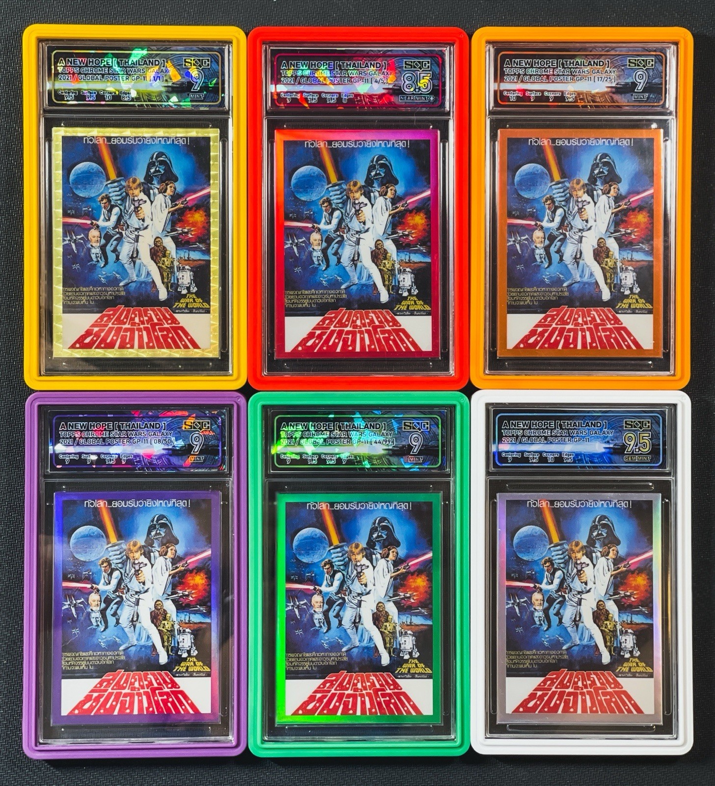 2021 Topps Chrome Star Wars Galaxy Global Posters A New Hope Thailand 1/1 Set
