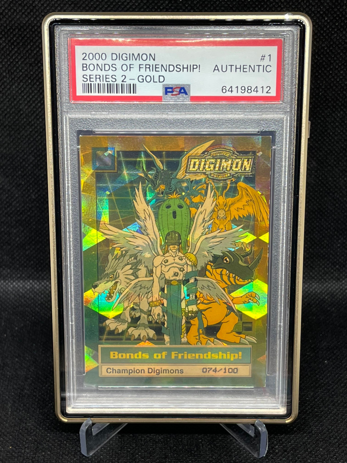 2000 Digimon Bonds of Friendship Gold Prism Exclusive POP 1 /100 Numbered