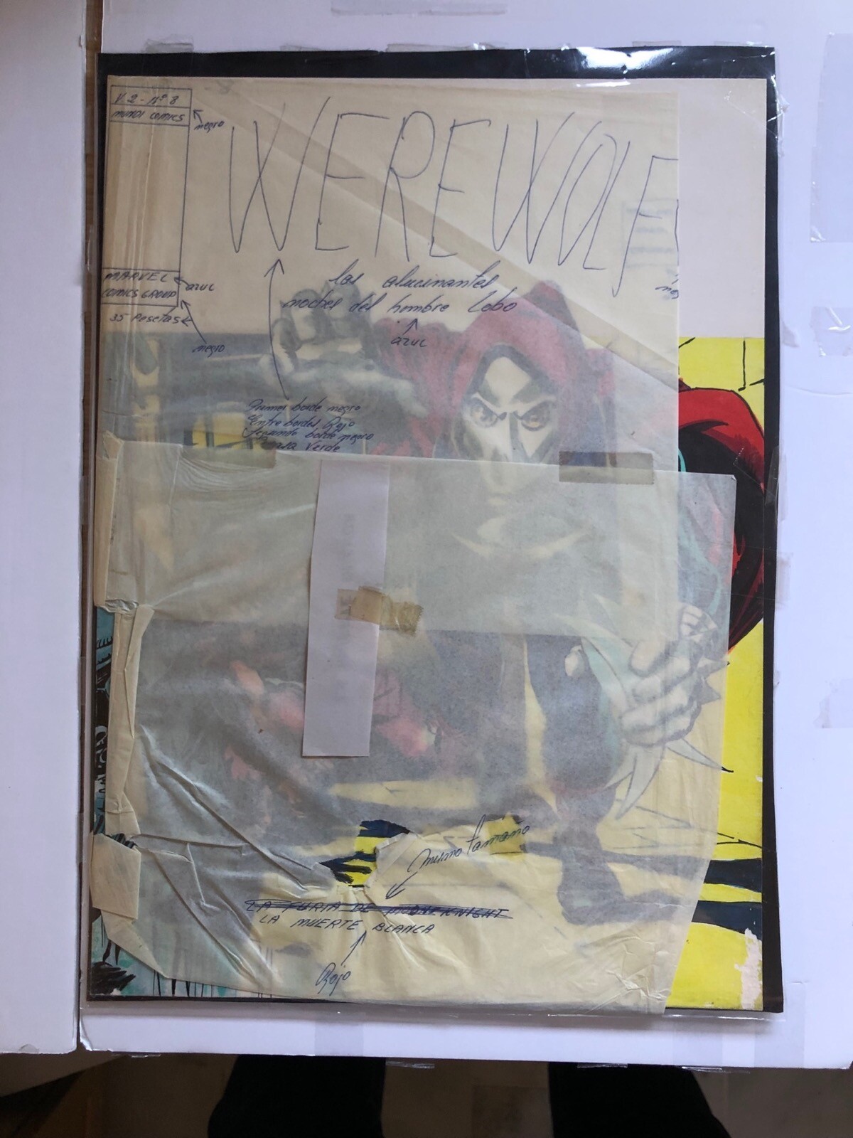 ORIGINAL COMIC ART COVER Werewolf #32 #8 MOON KNIGHT 1st Spain MUST READ