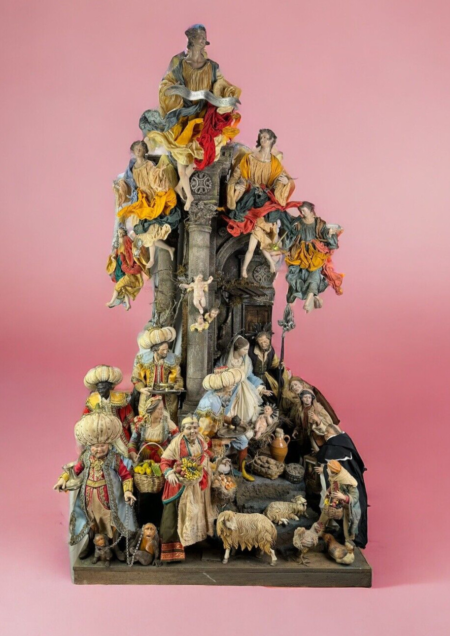 Neapolitan Nativity Scene Presepe Art Temple 52X70X140Cm