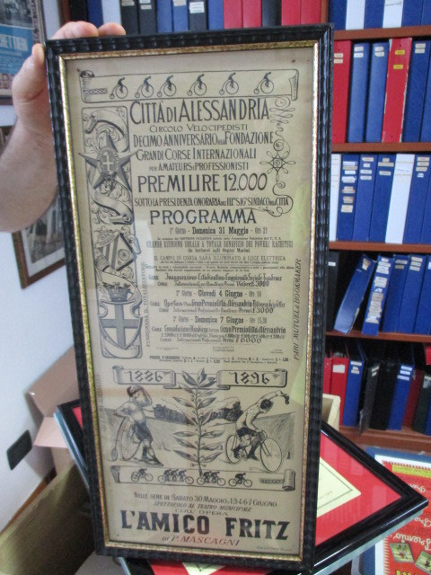 alessandria original poster program international cycling race 1896 alessandria original poster program international cycling race 1896