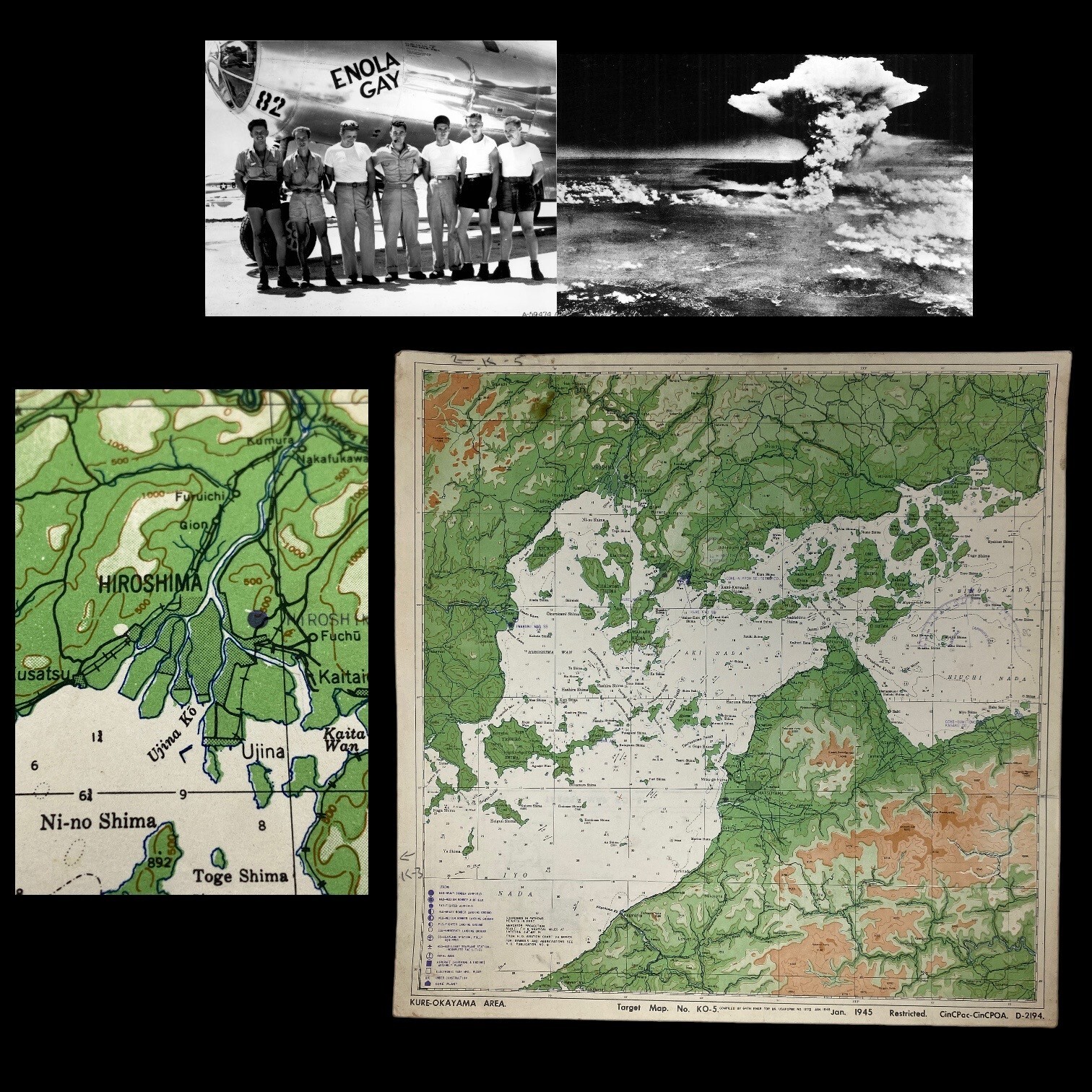 RARE 1945 WWII B-29 Navigators Hiroshima TARGET MAP XXI Bomber Command 20th AF RARE 1945 WWII B-29 Navigators Hiroshima TARGET MAP XXI Bomber Command 20th AF