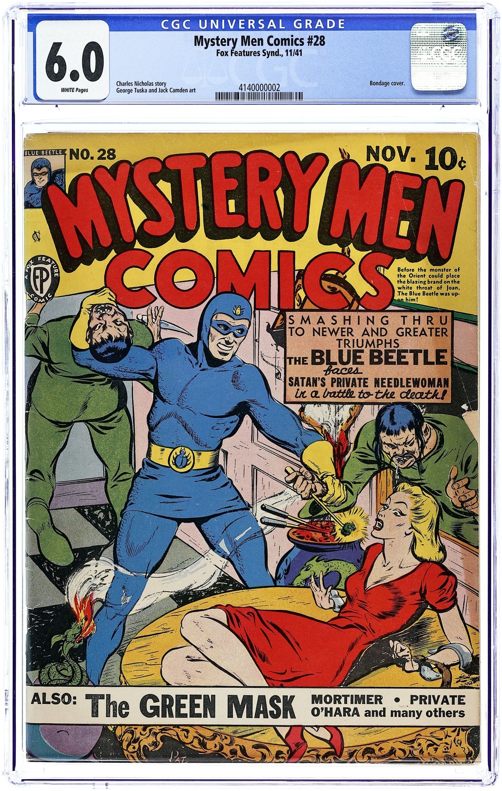 Mystery Men Comics #28 CGC 6.0 1941 4140000002 Mystery Men Comics #28 CGC 6.0 1941 4140000002