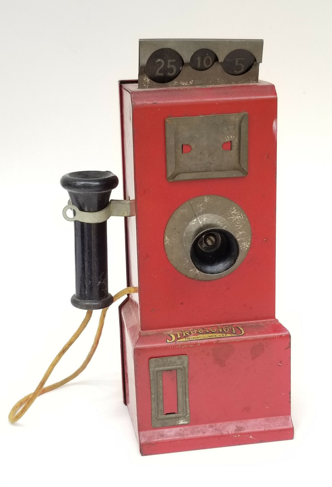 VINTAGE STRUCTO TOYS FREEPORT. IL PAY PHONE COIN BANK TOY