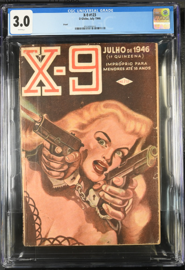 MARCH 1946 NEW DETECTIVE VOL 8 CGC 3.0 HIGHEST GRADED BONDAGE COVER PULP BRAZIL MARCH 1946 NEW DETECTIVE VOL 8 CGC 3.0 HIGHEST GRADED BONDAGE COVER PULP BRAZIL