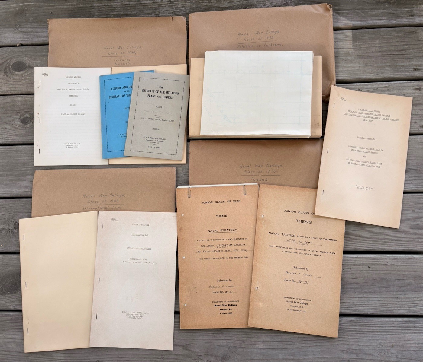 Naval War College 1933 Military Documents Archive Secret Battle Plans Charts USN Naval War College 1933 Military Documents Archive Secret Battle Plans Charts USN
