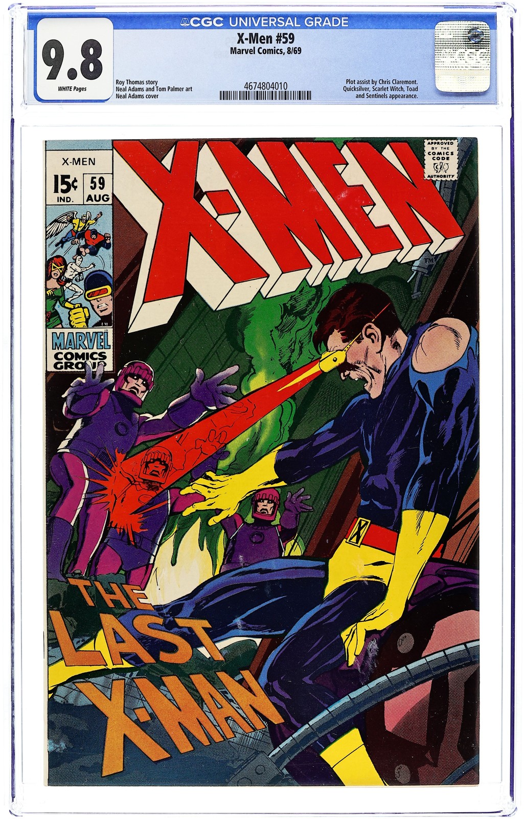 Uncanny X-Men #59 CGC 9.8 1969 4674804010 Uncanny X-Men #59 CGC 9.8 1969 4674804010
