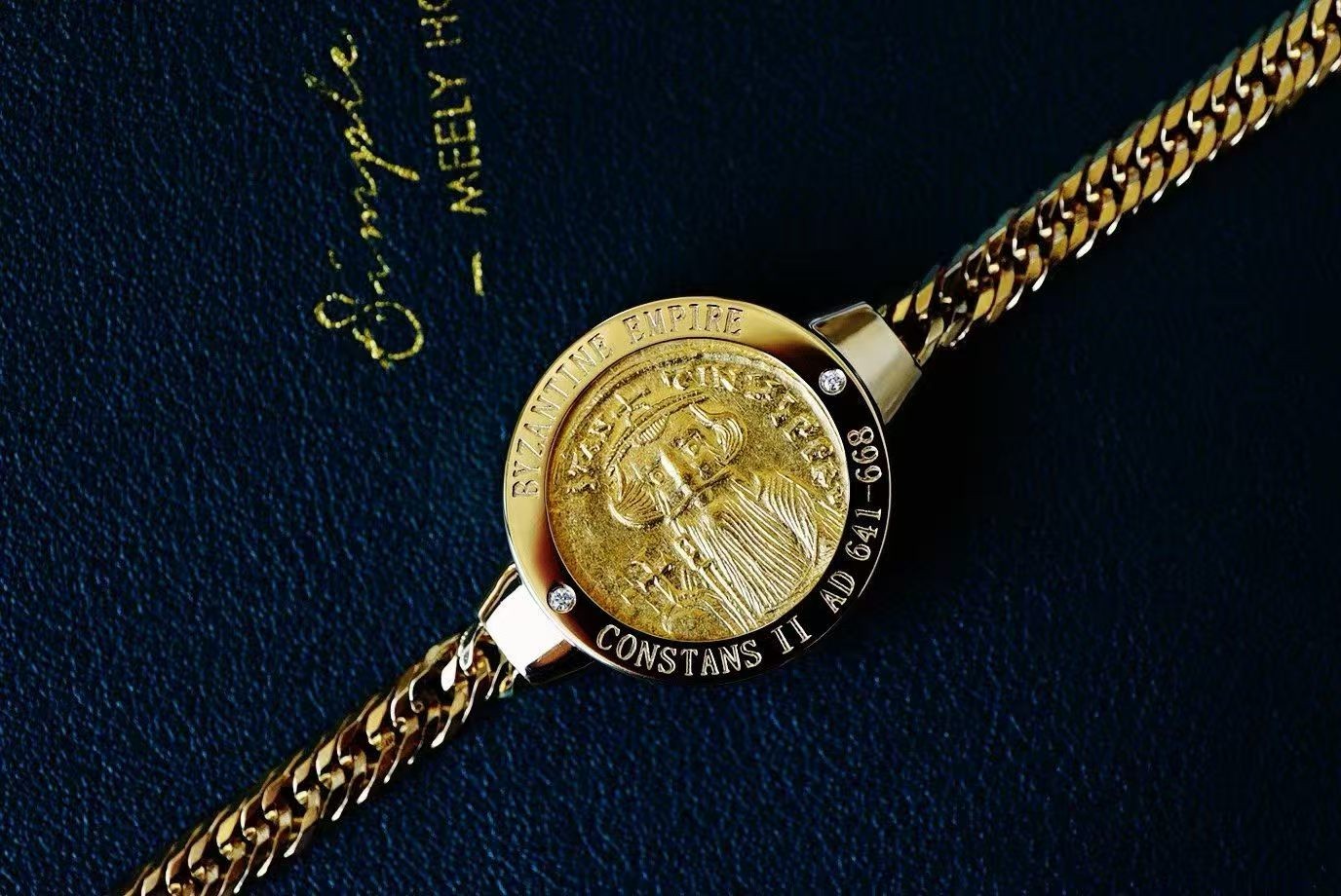 18.9g 18k Gold Inlay Ancient Byzantine Empire gold coins from 1400 years bracele 18.9g 18k Gold Inlay Ancient Byzantine Empire gold coins from 1400 years bracele