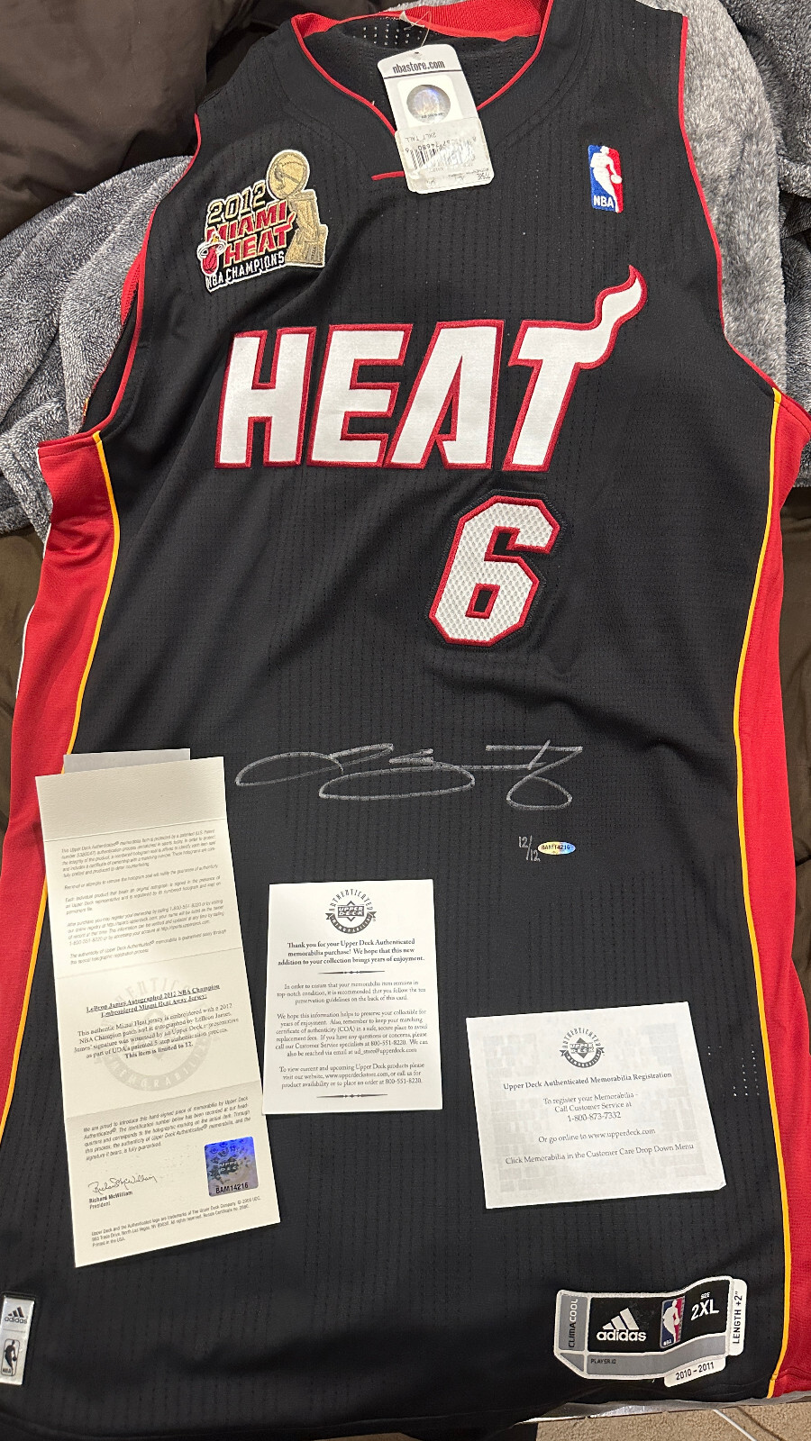 LeBron James Miami Heat Upper Deck UDA Signed Jersey Framed 12 of 12 finals 2012 LeBron James Miami Heat Upper Deck UDA Signed Jersey Framed 12 of 12 finals 2012