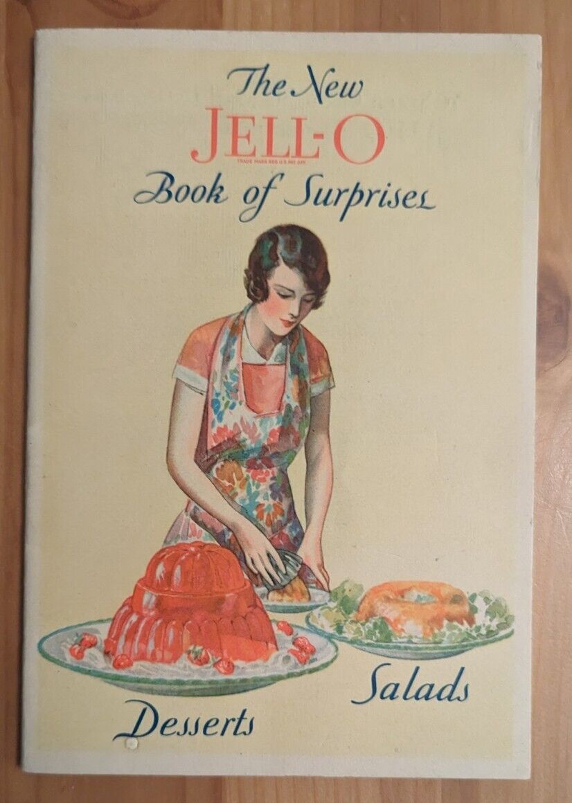 Vintage 1930 The New Jell-O Book Of Surprises Recipes Very Good Condition 