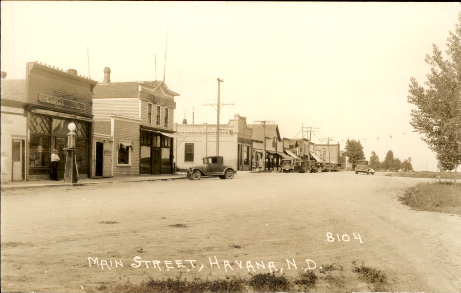 Havana North Dakota ND Main Street Linen c1920s-30s Real Photo Postcard bhn Havana North Dakota ND Main Street Linen c1920s-30s Real Photo Postcard bhn