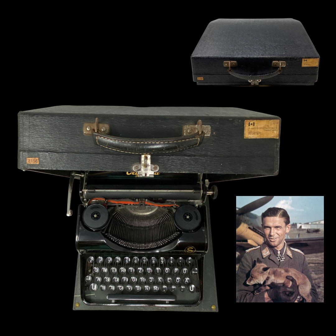RARE WWII German Luftwaffe Ace Hans Philipp Personal War Typewriter KIA Museum