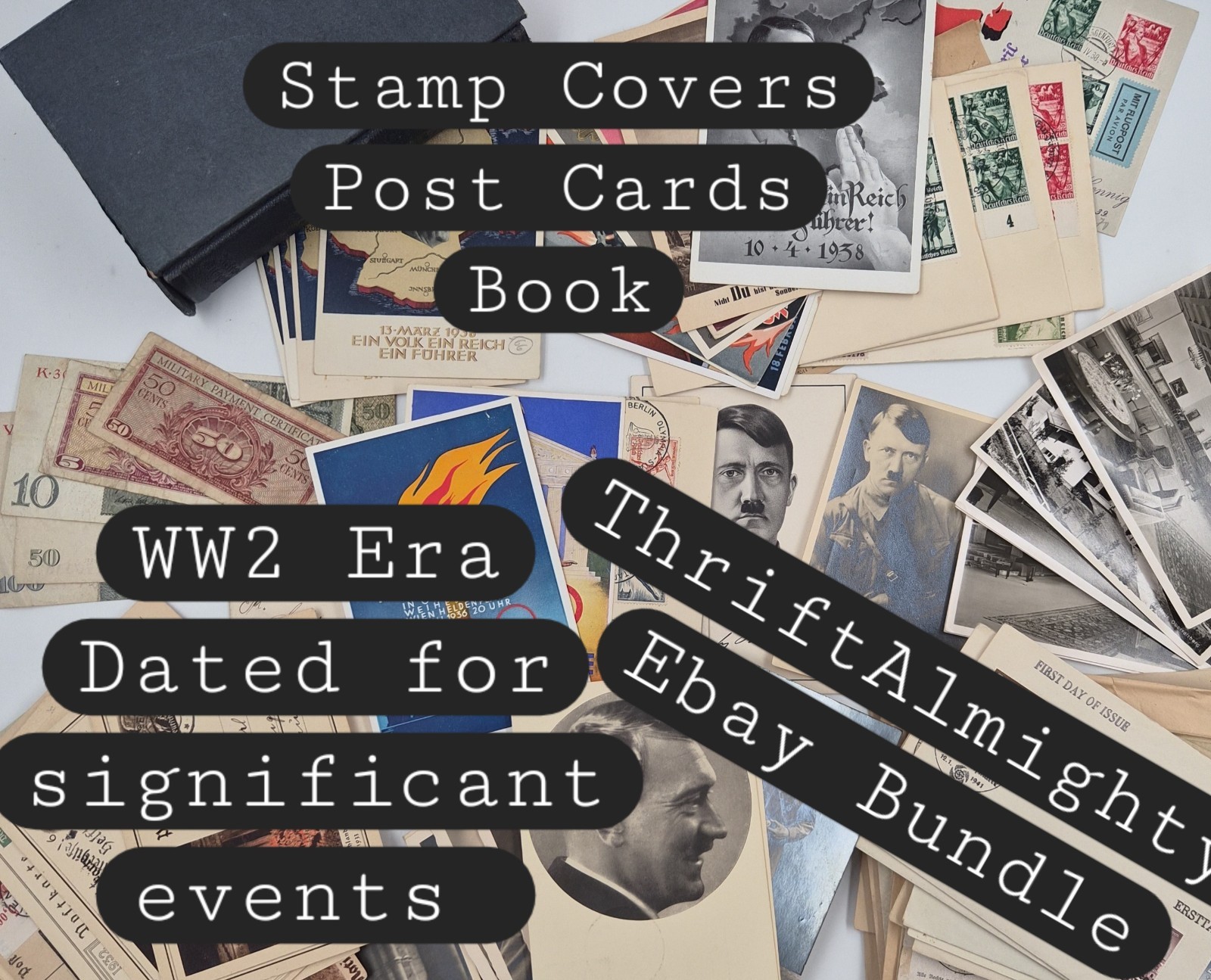 Vintage WWII Post Card Envelope Stamp Cover Book Third Reich Ephemera Bundle Lot Vintage WWII Post Card Envelope Stamp Cover Book Third Reich Ephemera Bundle Lot