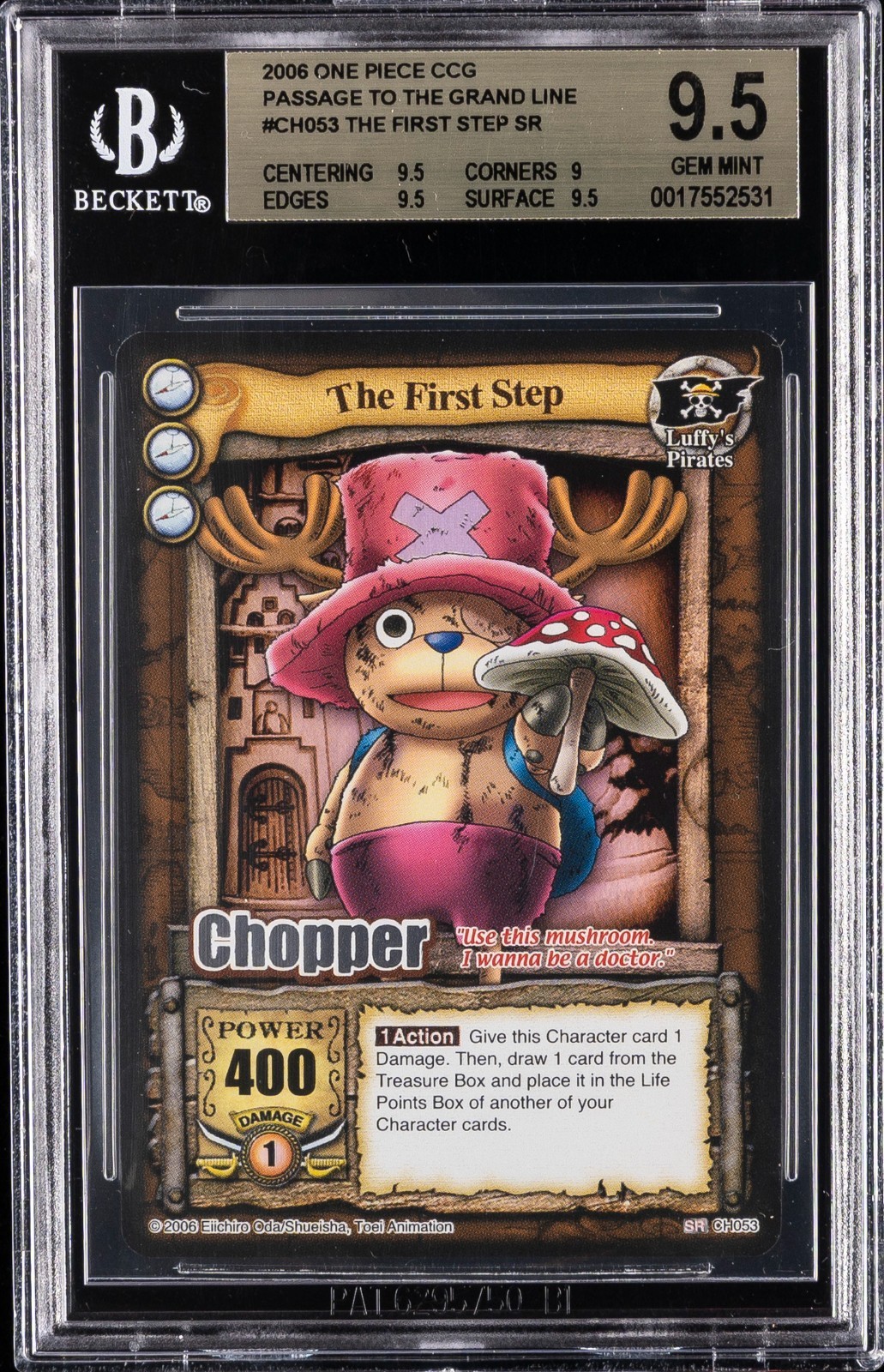 2006 ONE PIECE CCG GRAND LINE - THE FIRST STEP - CHOPPER - SILVER RARE - BGS 9.5