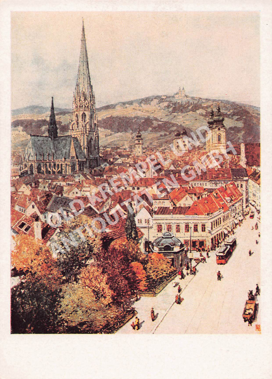 Postcard Austria Linz on the Danube - with the Pöstlingberg - unused Postcard Austria Linz on the Danube - with the Pöstlingberg - unused