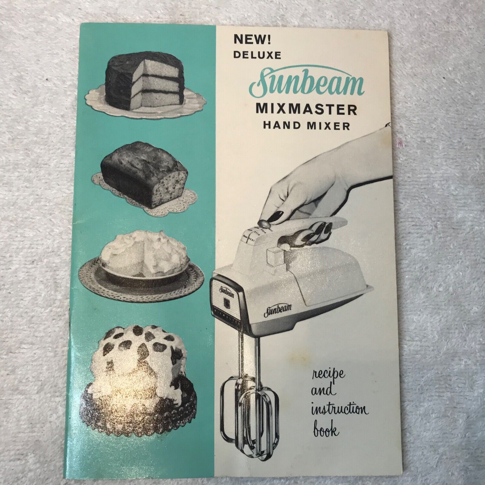 Sunbeam Mixmaster Hand Mixer Recipe & Instruction Book Vintage 1960 