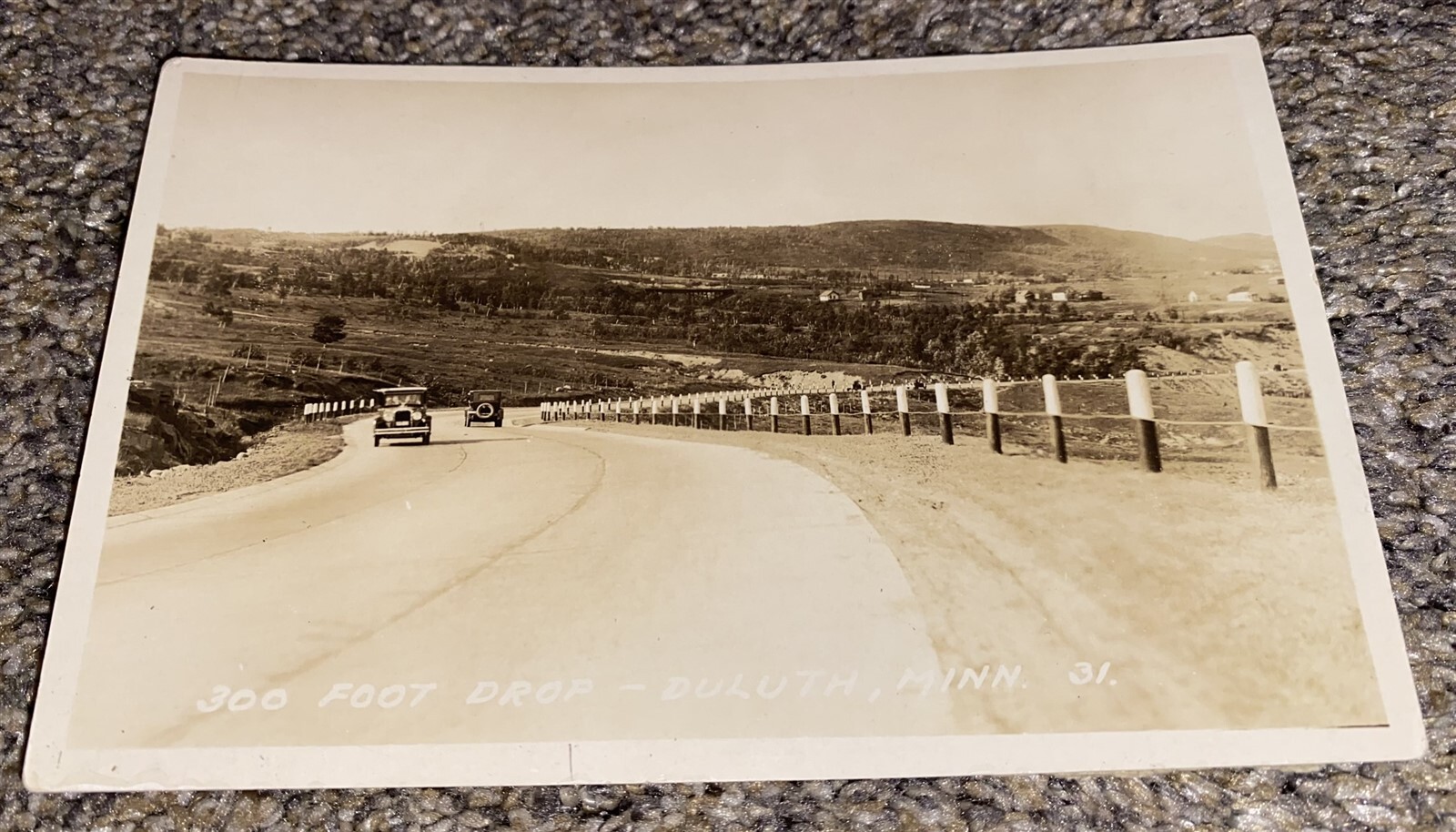1920's-30's North Shore Drive Duluth Minnesota 300 ft drop Real Photo RPPC 