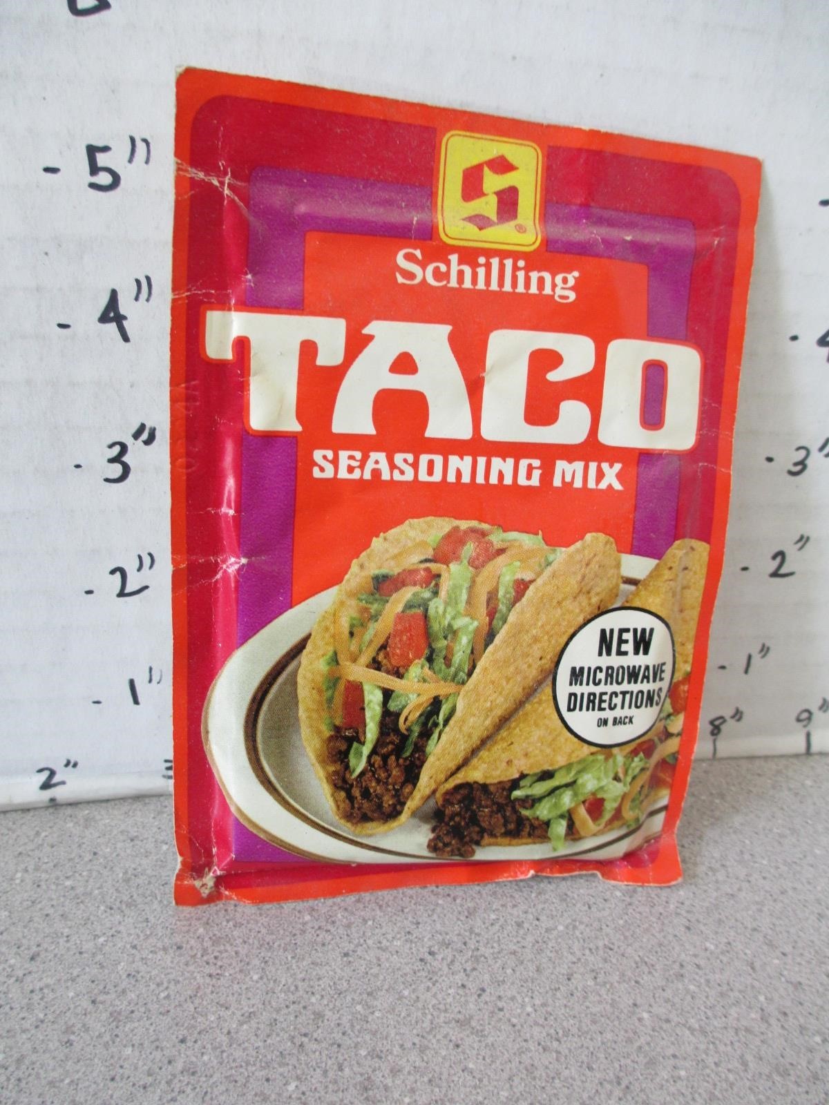 SCHILLING McCormick taco seasoning mix food packet 1981 unopened full