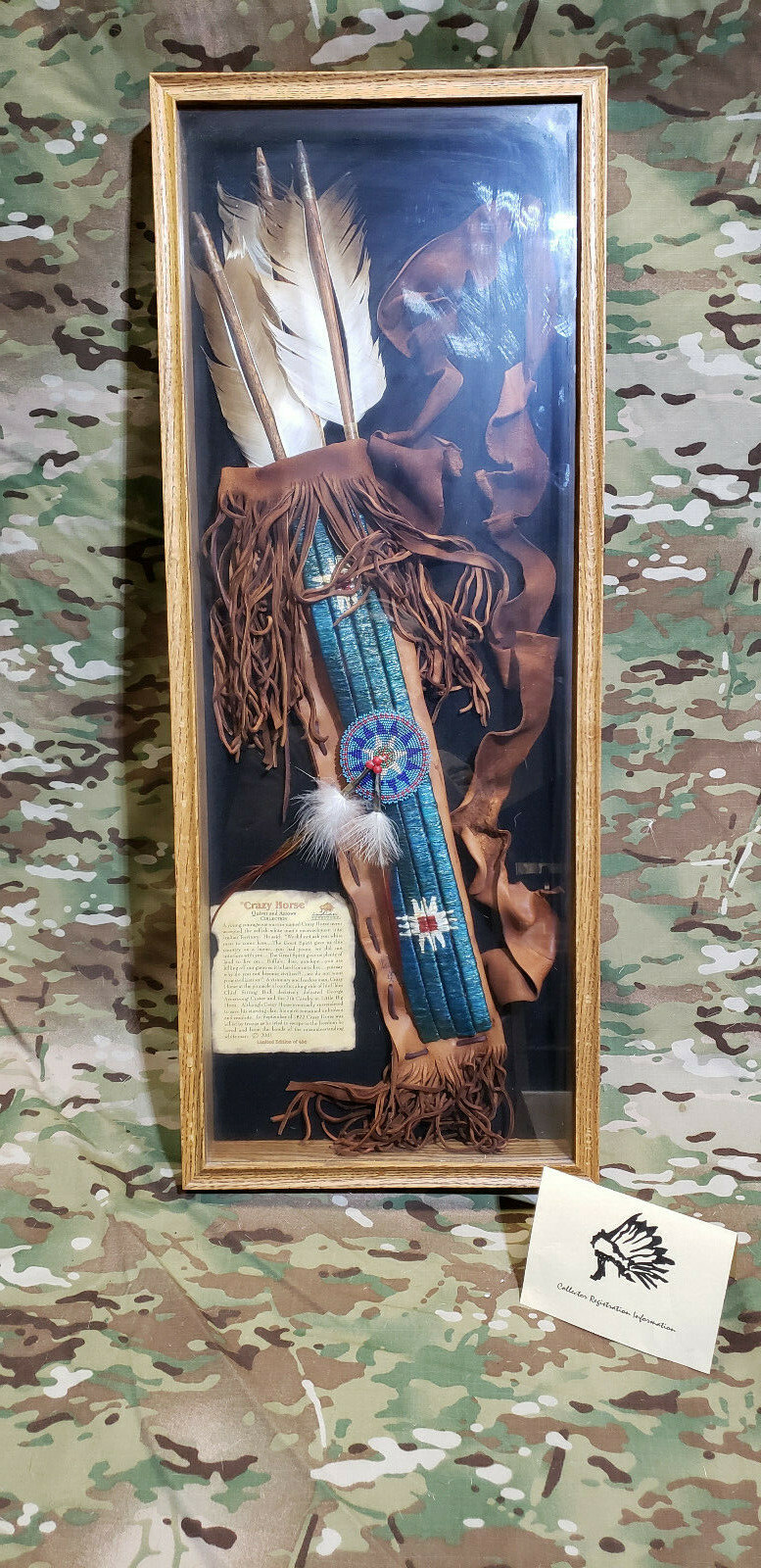 Authentic Crazy Horse Quiver & Arrows Native American W/ COA Lakota Oglala Souix
