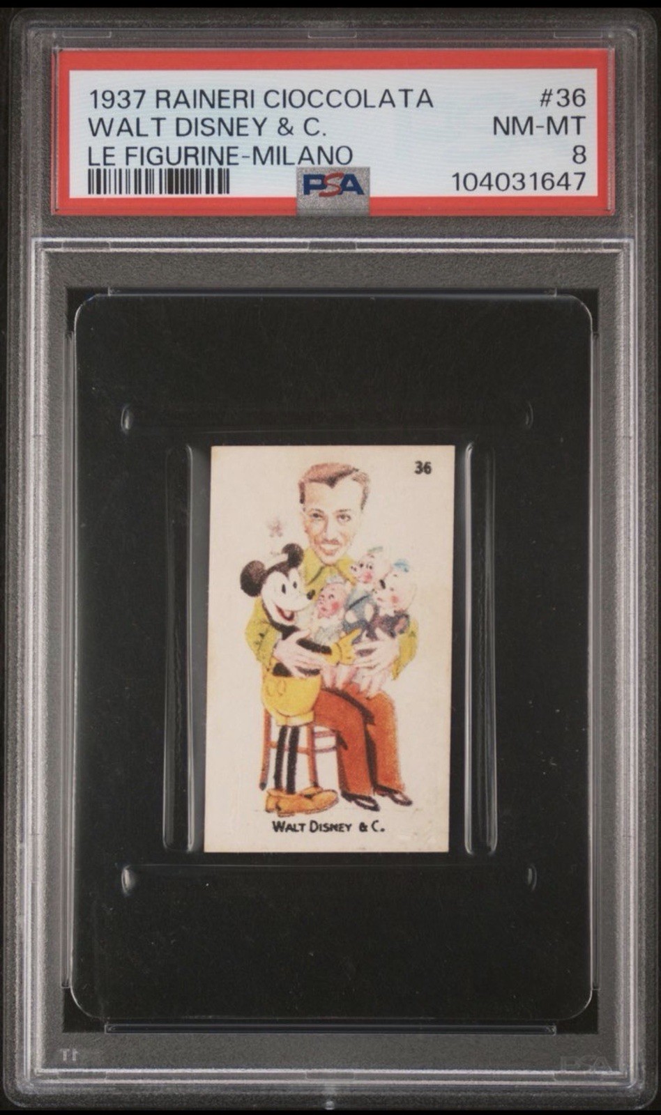 1937 Raineri Walt Disney Mickey Mouse PSA 8  -Pop 1 - (Rarer Than Wills Psa 9)