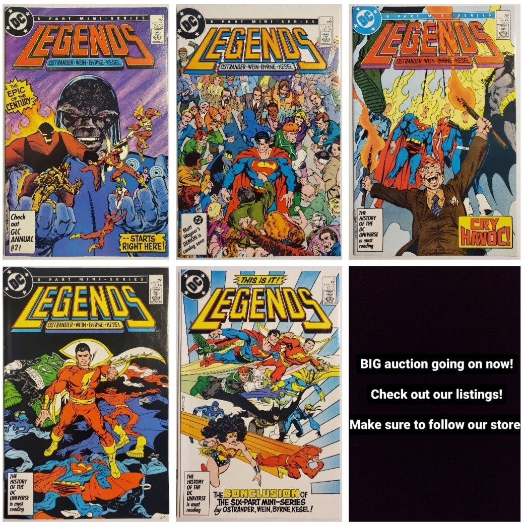 LEGENDS #1 2 4 5 6 FIRST PRINTING COMIC LOT 1986 1ST APP OF AMANDA WALLER DC LEGENDS #1 2 4 5 6 FIRST PRINTING COMIC LOT 1986 1ST APP OF AMANDA WALLER DC