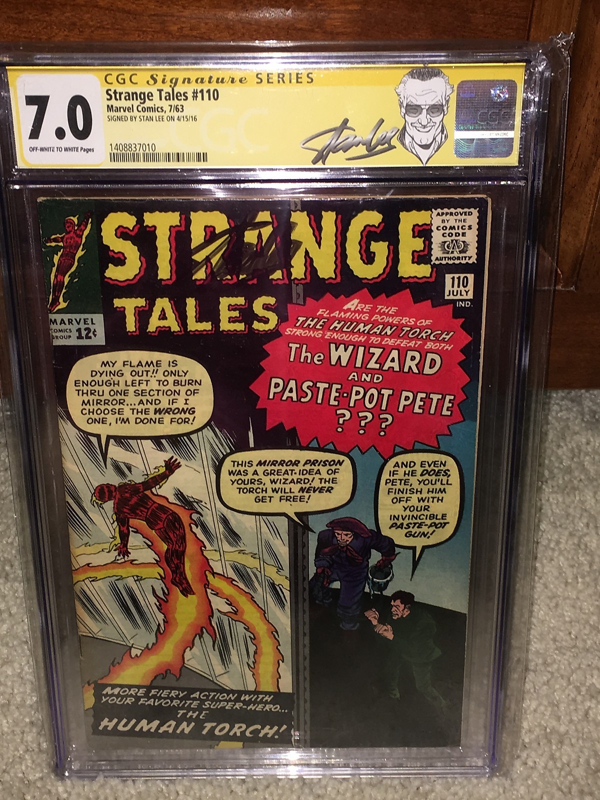 Strange Tales #110 CGC 7.0 1963 Stan Lee Signature 1st Doctor Strange G11 H cm Strange Tales #110 CGC 7.0 1963 Stan Lee Signature 1st Doctor Strange G11 H cm