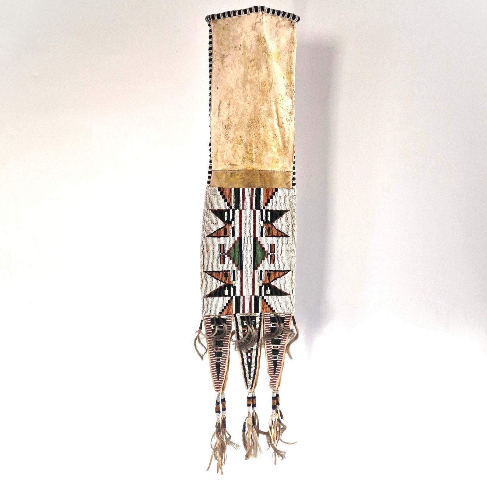 Stunning Antique Central Plains (Arapaho / Sioux?) Beaded Pipe Bag, circa 1880s.