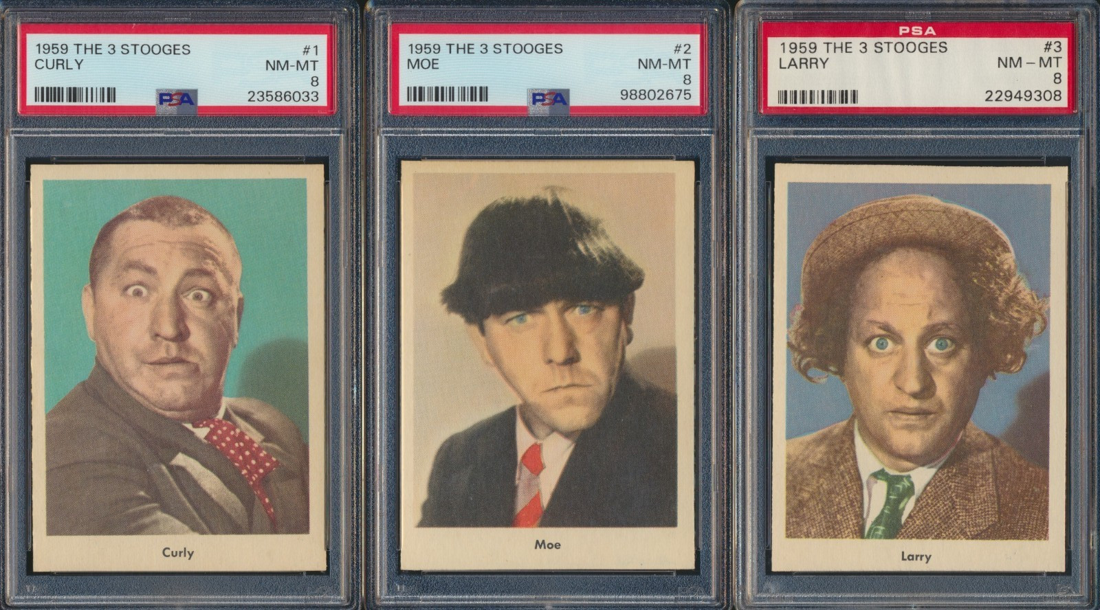1959 FLEER THE 3 STOOGES COMPLETE MASTER SET #8 CURRENT FINEST 8.92GPA RATING 1959 FLEER THE 3 STOOGES COMPLETE MASTER SET #8 CURRENT FINEST 8.92GPA RATING