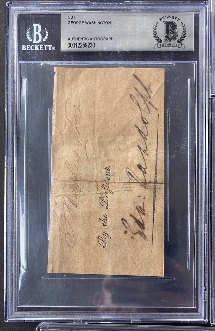George Washington Signature Beckett 1st President of United States Of America 