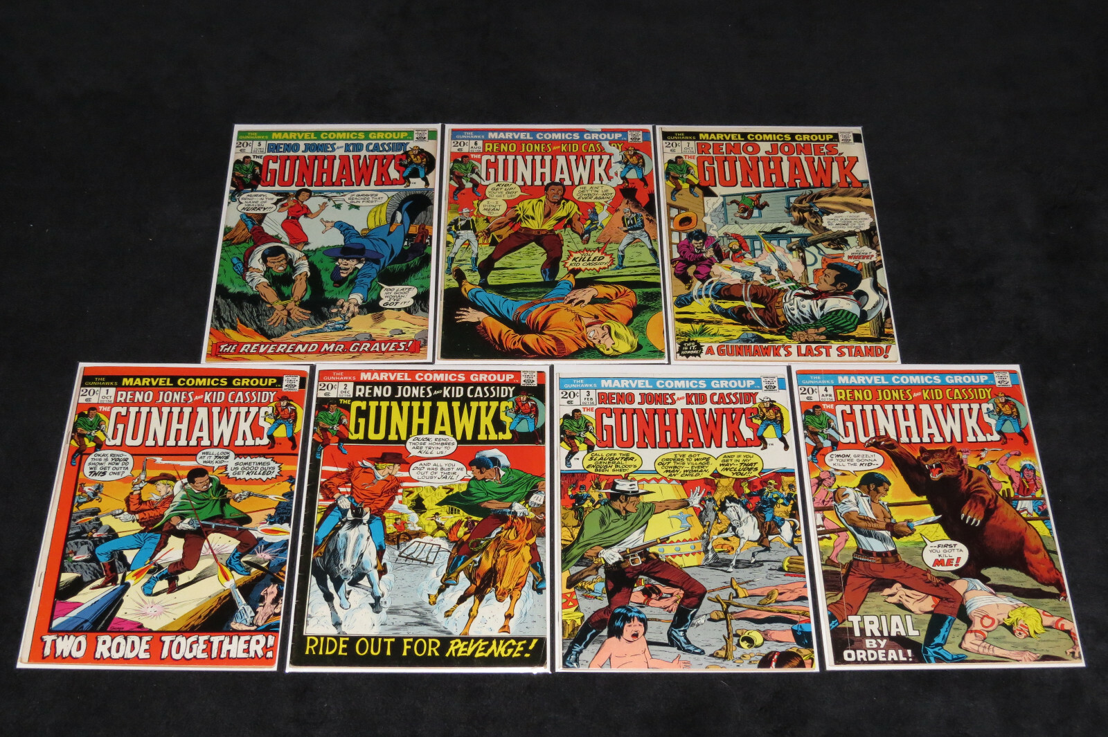 GUNHAWKS 1 2 3 4 5 6 7 COMPLETE SERIES 1972 RENO JONES & KID CASSIDY WESTERN LOT GUNHAWKS 1 2 3 4 5 6 7 COMPLETE SERIES 1972 RENO JONES & KID CASSIDY WESTERN LOT