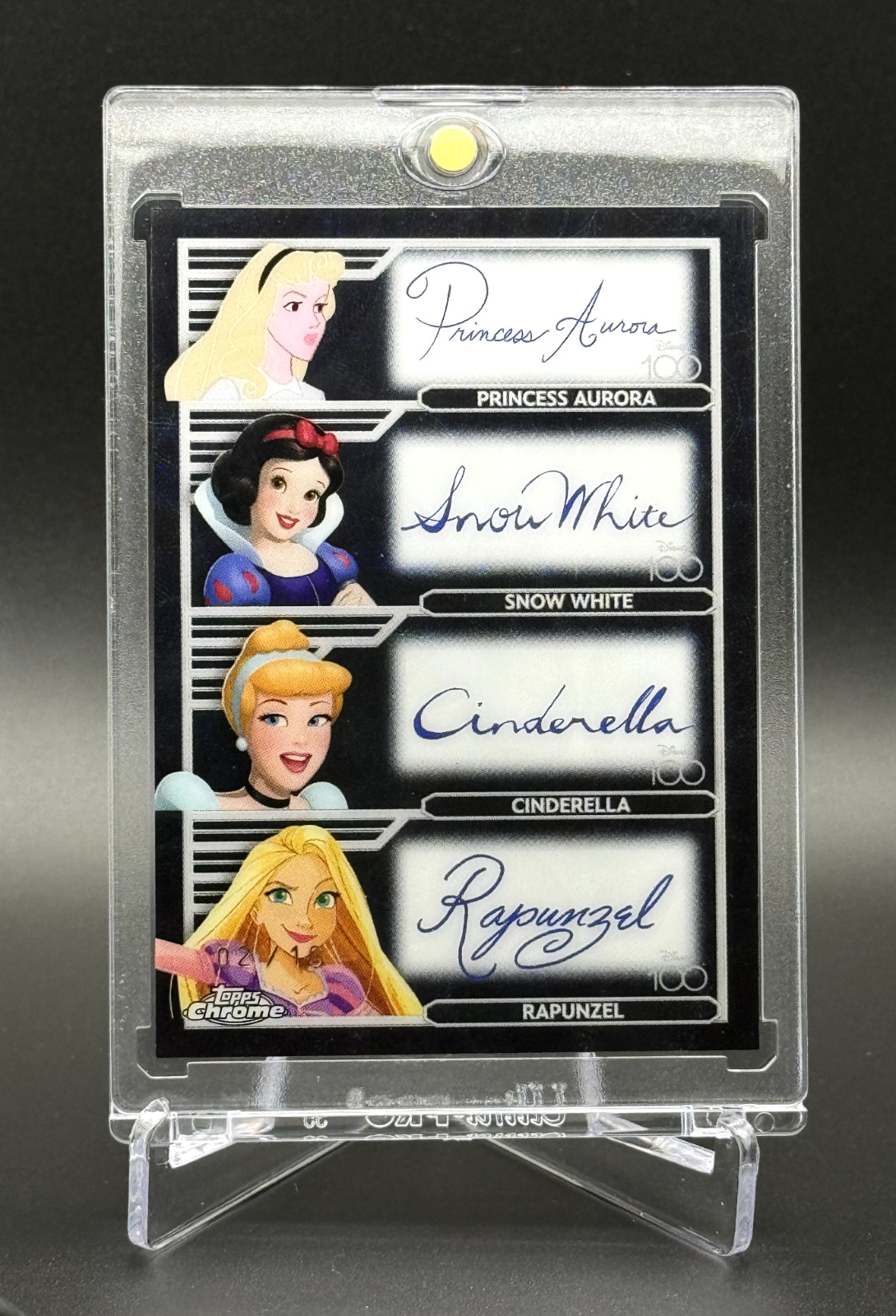 Disney PRINCESS QUAD AUTO 💥 BLACK Kaleidoscope /10 - 23 Topps Chrome Disney 100
