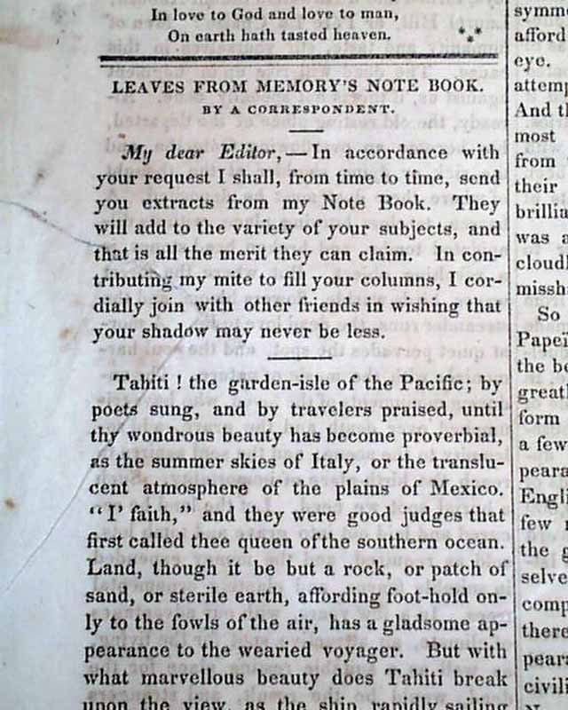 Extremely Rare 19th Century HONOLULU HI Hawaiian Kingdom w/ Ads 1844 Newspaper Extremely Rare 19th Century HONOLULU HI Hawaiian Kingdom w/ Ads 1844 Newspaper