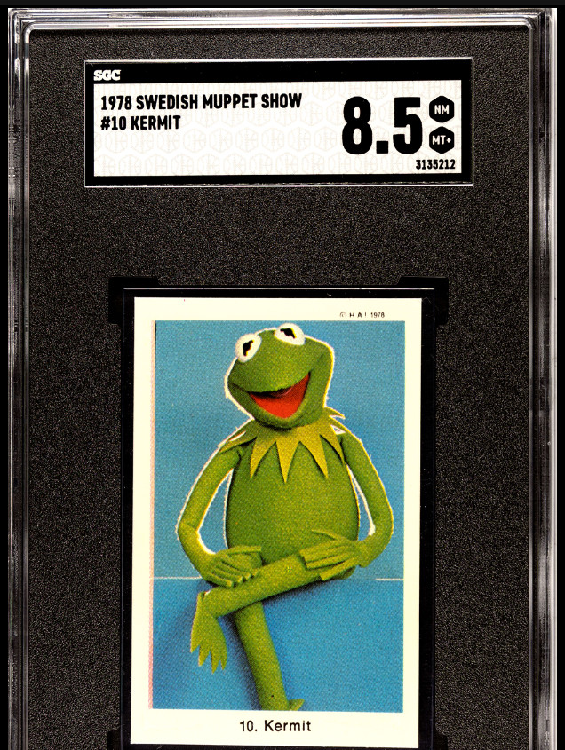 1978 SWEDISH MUPPET SHOW #10 KERMIT *HIGHEST GRADE* ROOKIE CARD SGC 8.5 POP 1 1978 SWEDISH MUPPET SHOW #10 KERMIT *HIGHEST GRADE* ROOKIE CARD SGC 8.5 POP 1