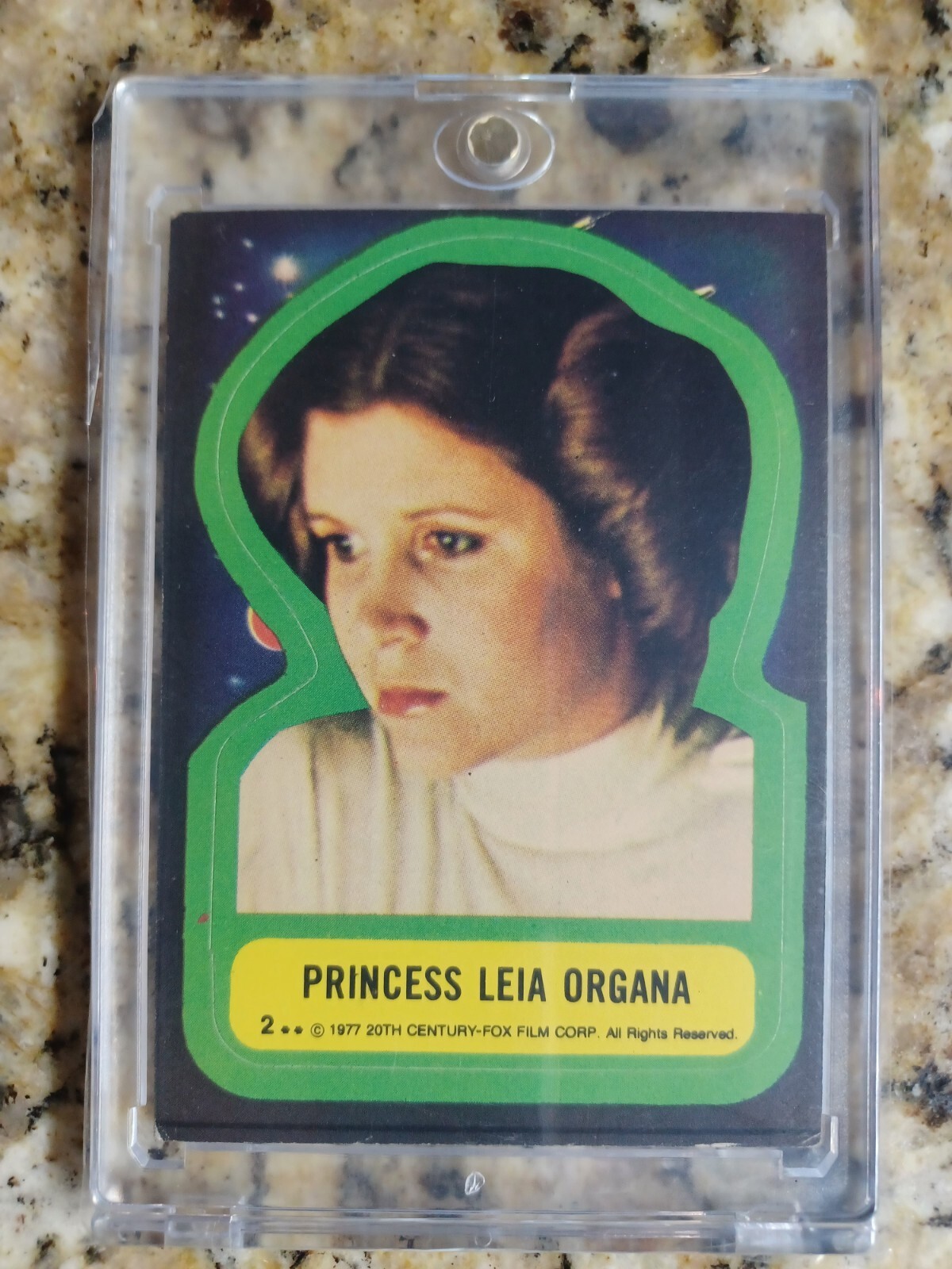 1977 Topps Star Wars Sticker Trading Card Princess Leia Organa 1977 Topps Star Wars Sticker Trading Card Princess Leia Organa