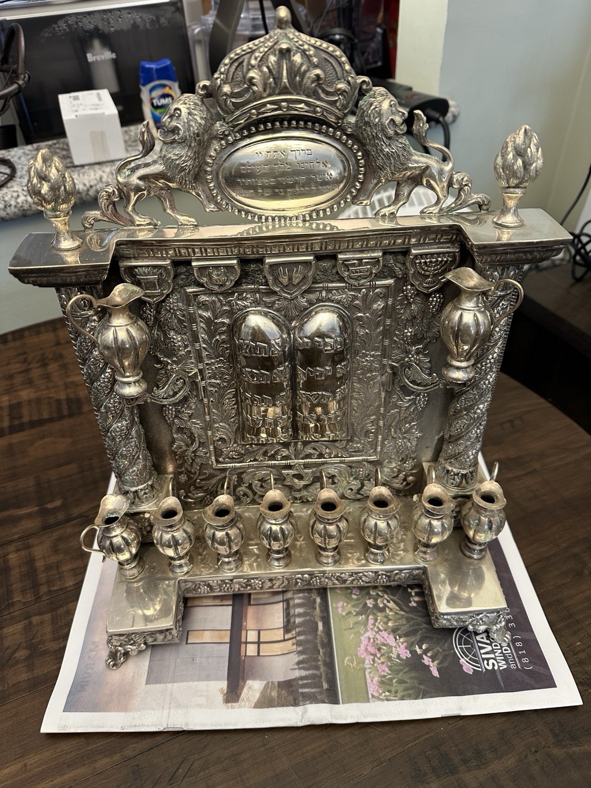 Antique Massive Hanukkah Menorah Judaica Museum Level Antique Massive Hanukkah Menorah Judaica Museum Level