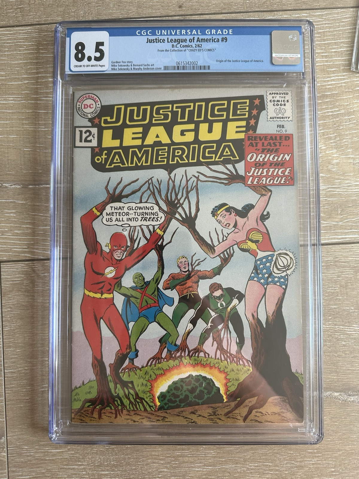 Justice League of America #9 CGC 8.5  JLA origin BONUS Crazy Ed’s* +READER COPY+