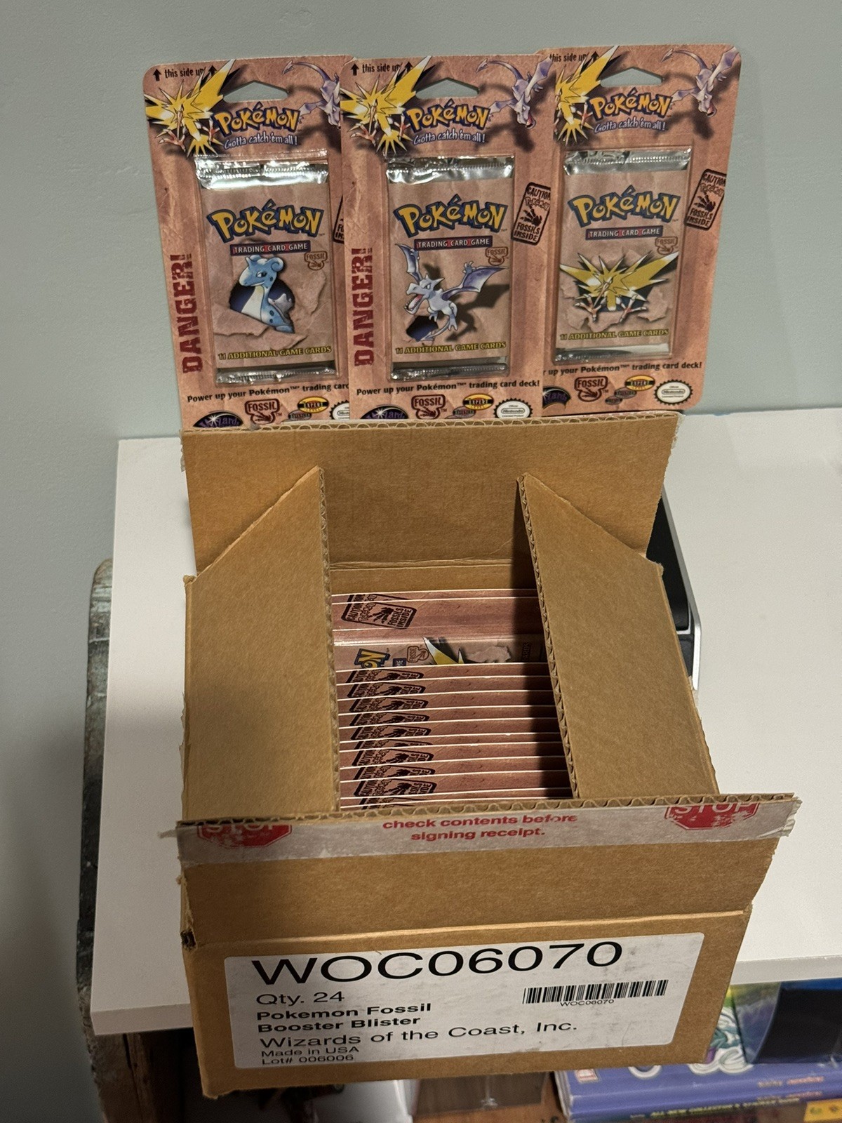 1999 Pokémon Sealed Fossil BLISTER Booster Packs X24 Count Case Fresh