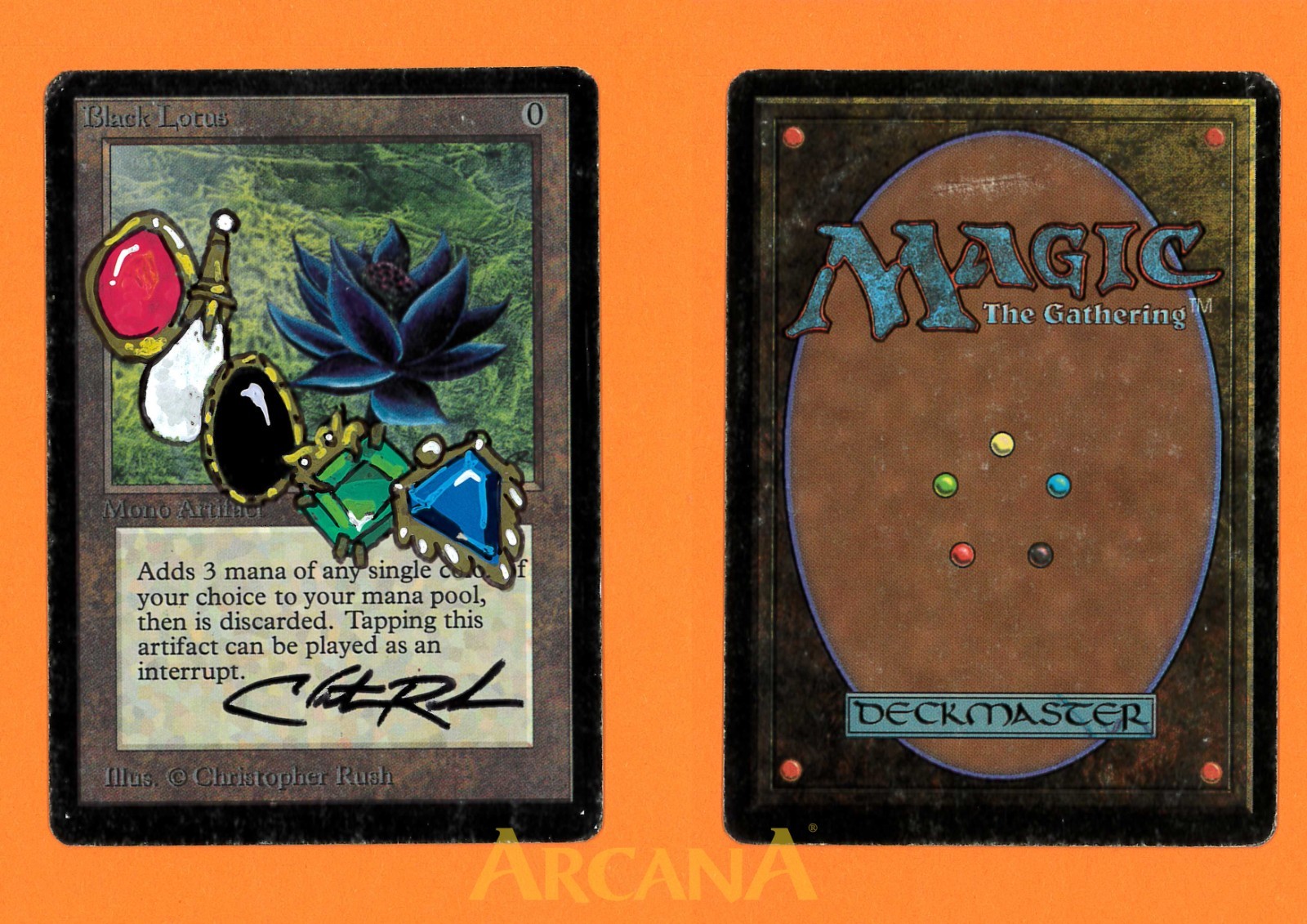 Black Lotus - Beta - SIGNED and ALTERED by CHRISTOPHER RUSH - MTG Black Lotus - Beta - SIGNED and ALTERED by CHRISTOPHER RUSH - MTG