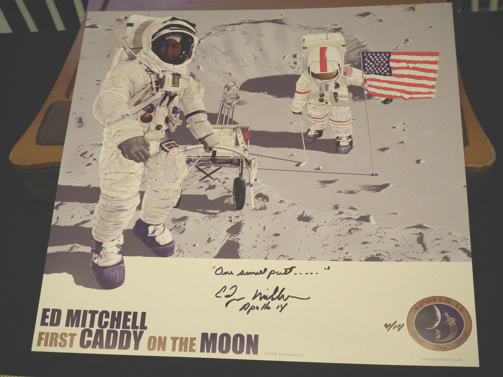 ***ED MITCHELL AUTOGRAPHED GOLFING ON THE MOON SPACE ART HUGE COLLECTION ***ED MITCHELL AUTOGRAPHED GOLFING ON THE MOON SPACE ART HUGE COLLECTION