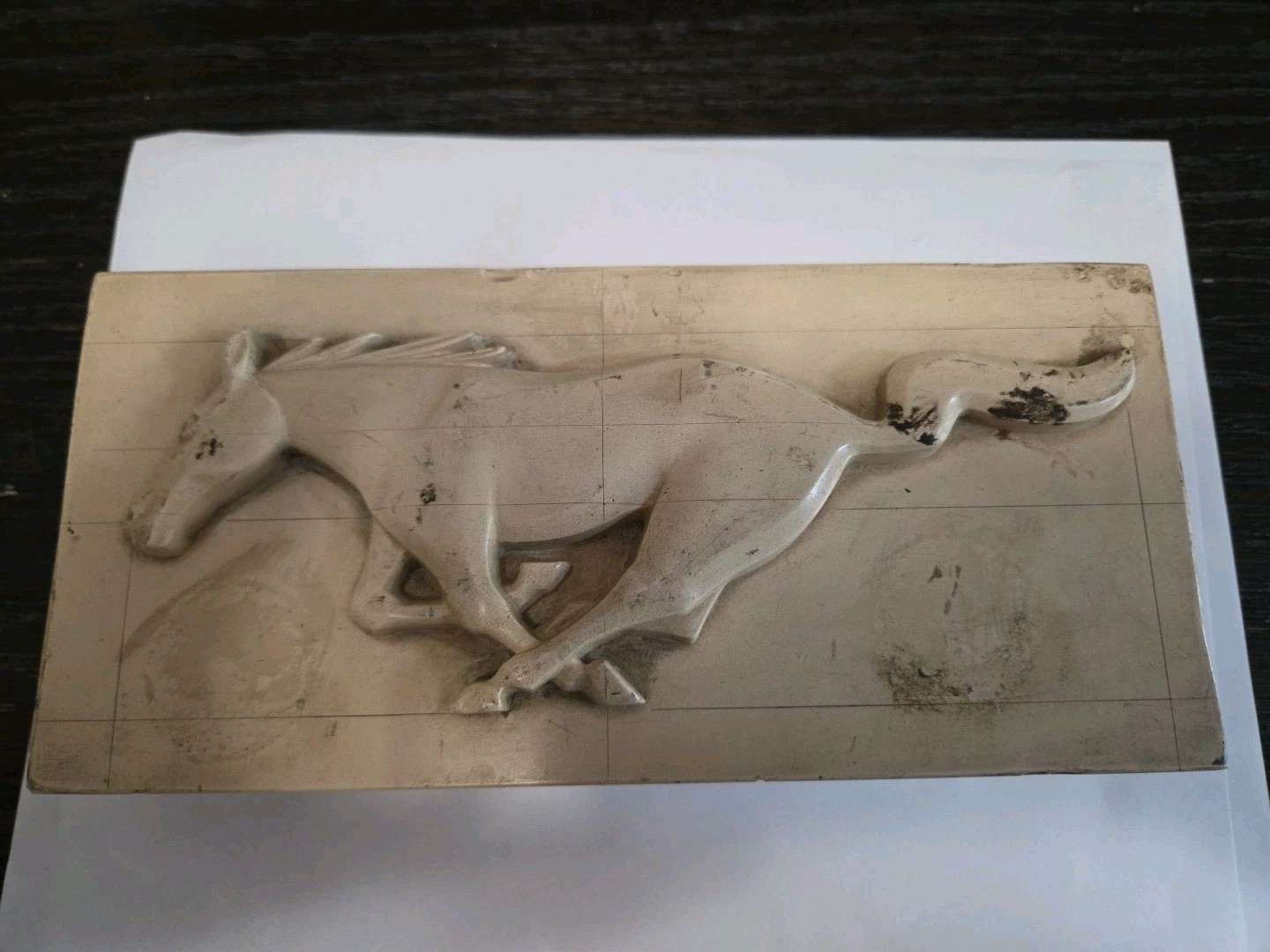 Ford Mustang Block - Possible Mold For Grill Emblem - Super Super Rare - Pony Ford Mustang Block - Possible Mold For Grill Emblem - Super Super Rare - Pony