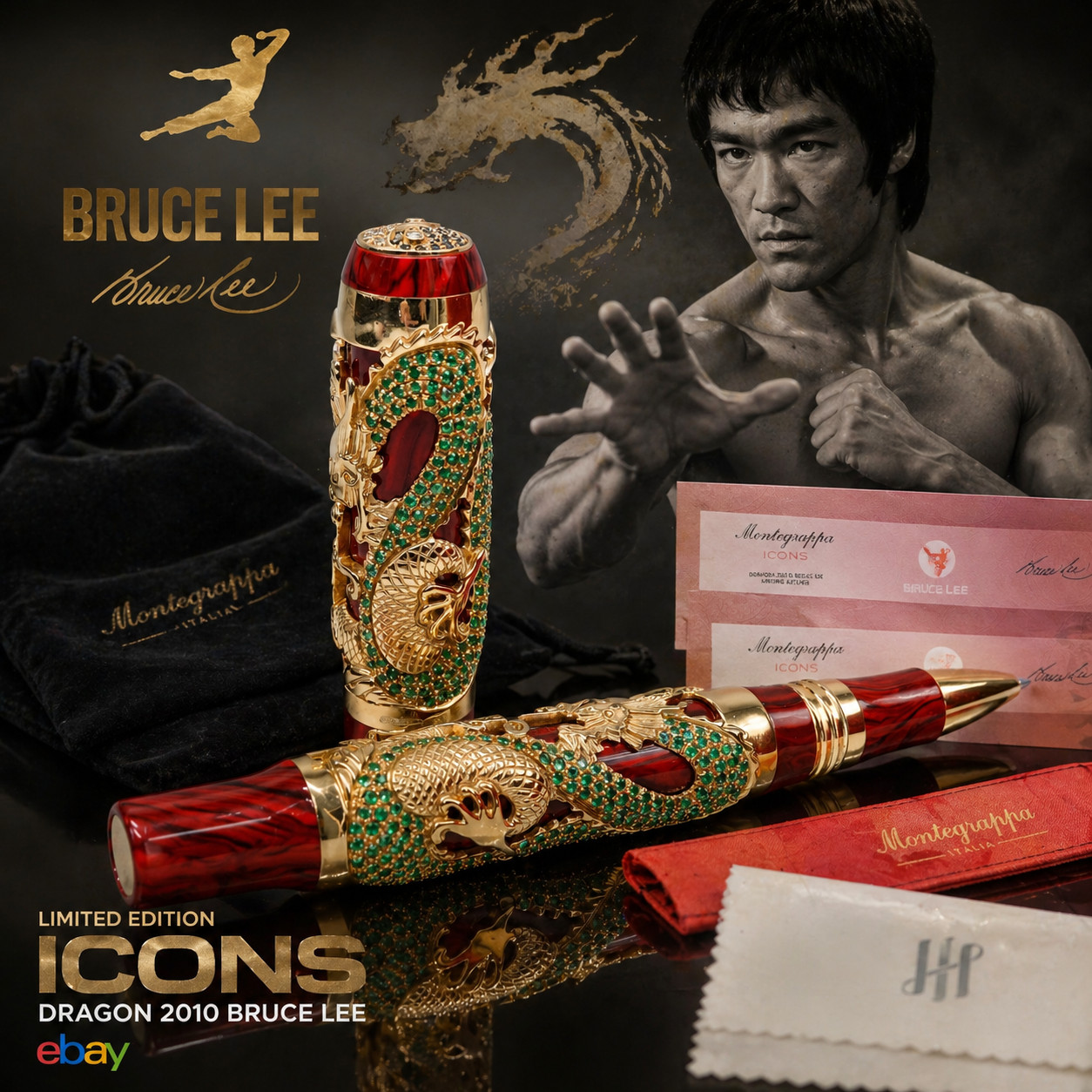 Montegrappa Icons Dragon 2010 Bruce Lee Gold & Gemstone Edition(5/8) ULTRA RARE