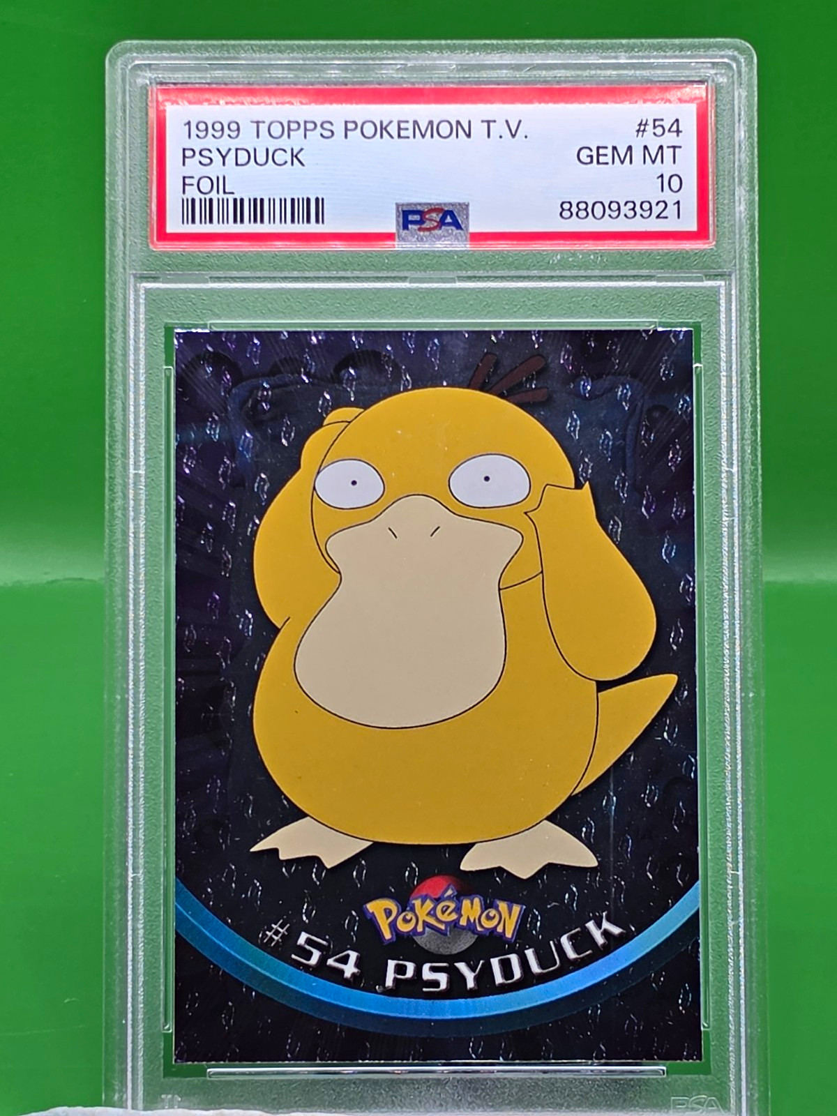 🔥GRAIL PSA 10 Topps Flame Embossed FOIL Psyduck. Extremely Rare Pokemon Card🔥