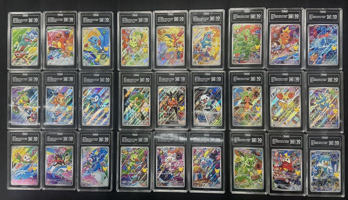 First Partner Series 1,2,3 2026 Pokemon Complete 27x Card Set All Tag 10 PSA # First Partner Series 1,2,3 2026 Pokemon Complete 27x Card Set All Tag 10 PSA #